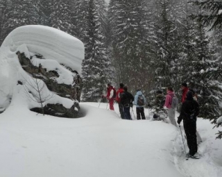 Pbaños con raquetas de nieve en Pralognan la Vanoise